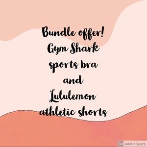 Bundle offer! Gym shark sports bra and Lululemon Athletic Shorts